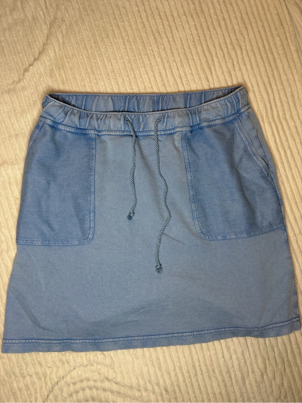 J. Jill Light Blue Drawstring Mini Skirt with Pockets